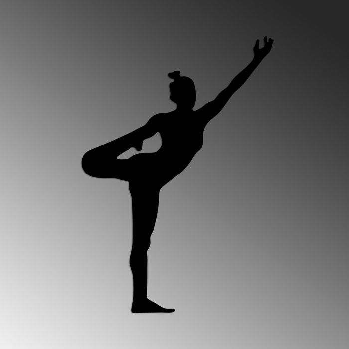 Wallity Yoga 19 Escultura de pared de metal negra